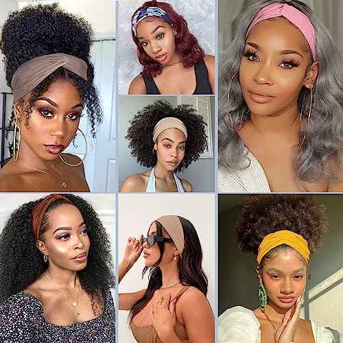 Kachanaa 8 Pack Wide Non-Slip Boho Women's Headband - Elastic Large African Turban Headwrap Ideal for Yoga,Workouts,Running - Non-Slip Design for Women