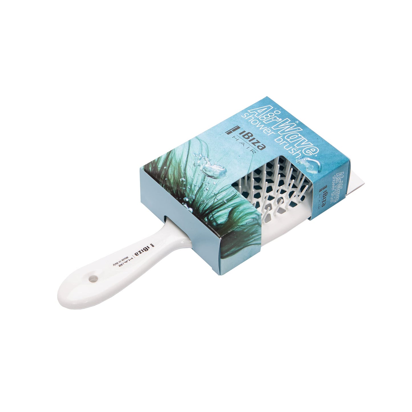 Ibiza Hair AirWave Shower Brush (White) | For Shower or Pool | Effortlessly Glides Through Any Hair | Adults or Kids | Anti Static | Light Weight & Heat Resistant