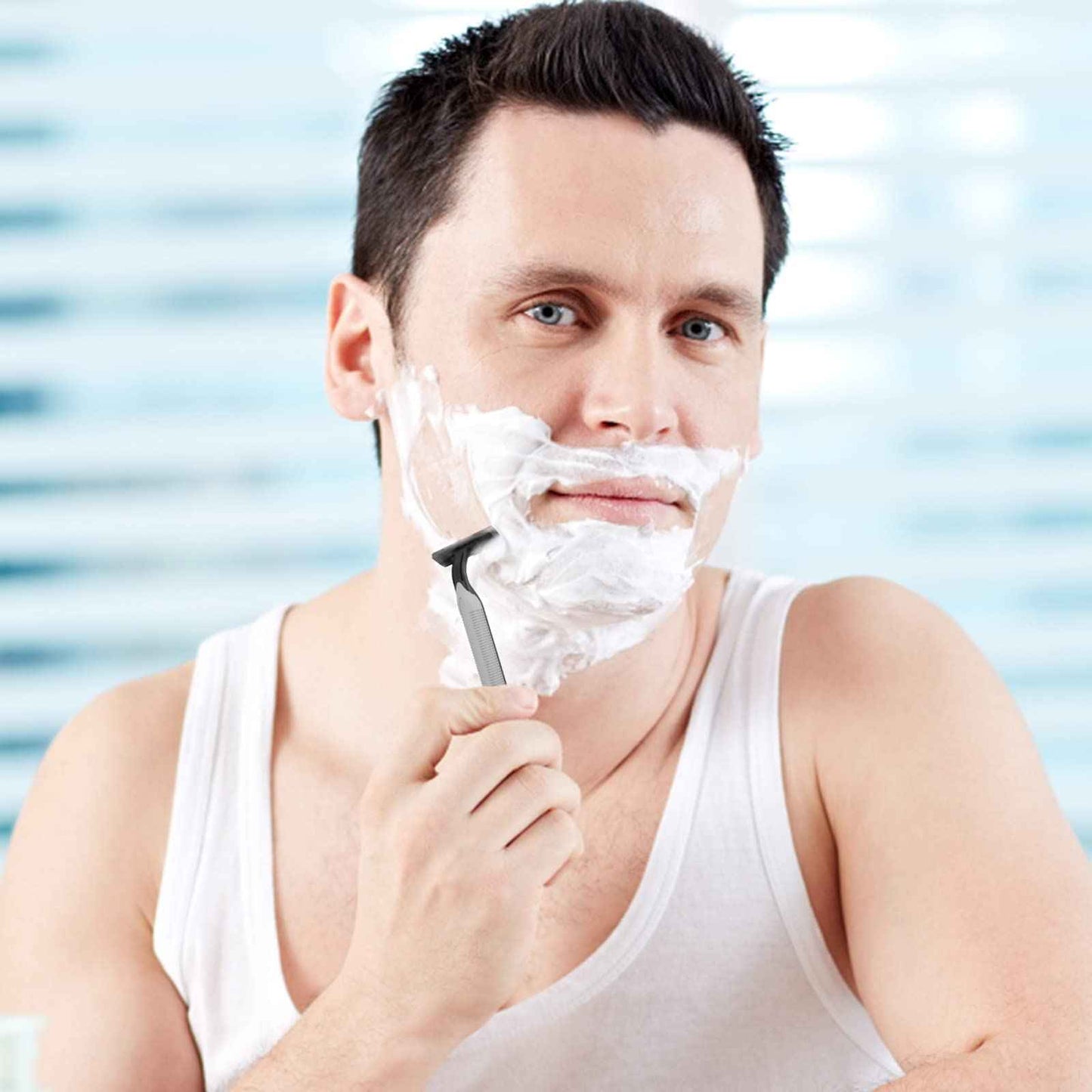 Disposable Razors in Bulk Pack of 60,Black Bulk Razors Disposable Individually Wrapped Twin Blade Disposable Shaving Razors with Shaving Cream and Clear Cap Set for Homeless,Hotel,Charity,Travel