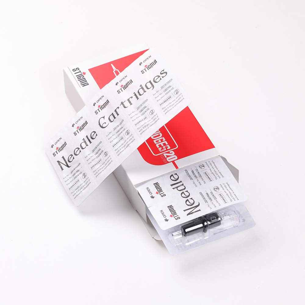 STIGMA #10(27RM) Bugpin Disposable Tattoo Needle Cartridges with Membrane Safety Cartridges for Tattoo Artists Curved/Round Magnum Shader Soft Edge 20Pcs Standard Pack EN05-20-1027RM