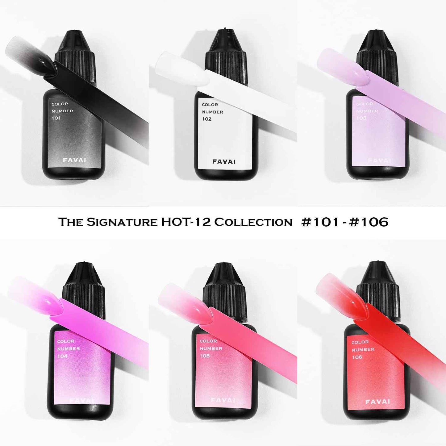 FAVAI Professional Airbrush Gel Nail Set - HOT 12 Collection | Original Airbrush Nail Formula | Fast-Dry, Smooth Gradient, Salon-Quality Finish Gel Nail Polish, Nail Design Decoration at Home,12 PCS