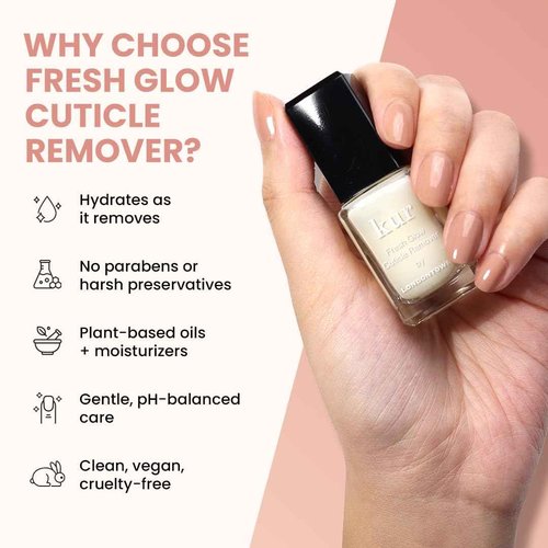LONDONTOWN Fresh Glow Cuticle Remover - Instant Cuticle Remover Liquid - No Tool or Cutting Moisturizing Softening Nail Care for Dry, Damaged Cuticles, .40fl oz