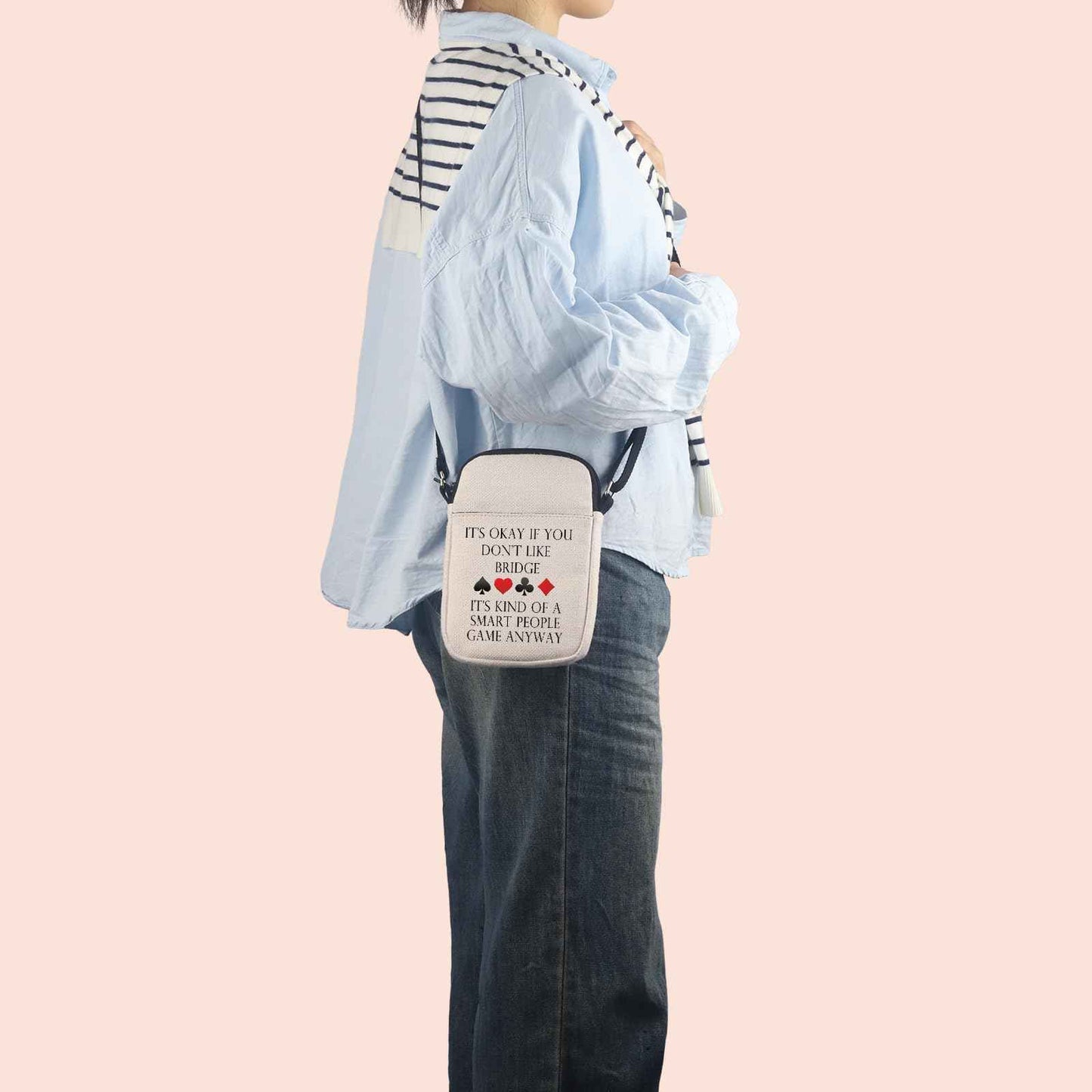 Bridge Canvas Tote Bag Bridge Lover Gift Bridge Player Bag Bridge Card Game Gift Bridge Themed Gift (Bridge Crossbody)