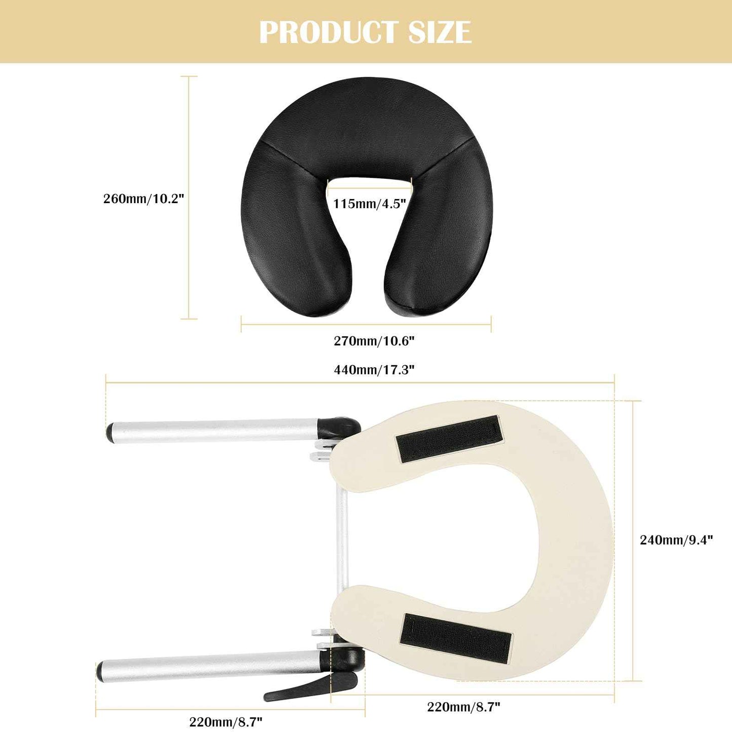 VARIPOWDER Adjustable Massage Table Face Cradle with Pillow Cushion Massage Table Bed Chair Headrest & Face Pillow Massage Platform Head Rest Cushion Cradle for Salon Home Mattress Top Massage Kit