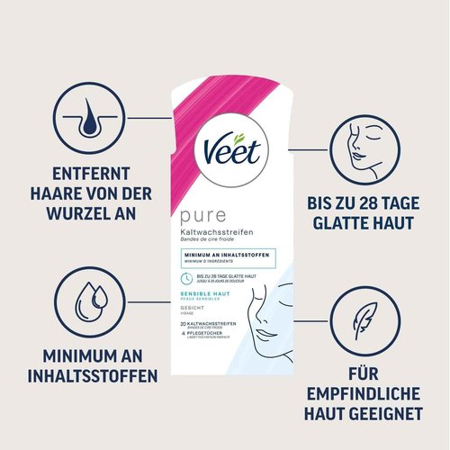 Veet Face Ready to Use Wax Strips for Sensitive Skin Wax Strips