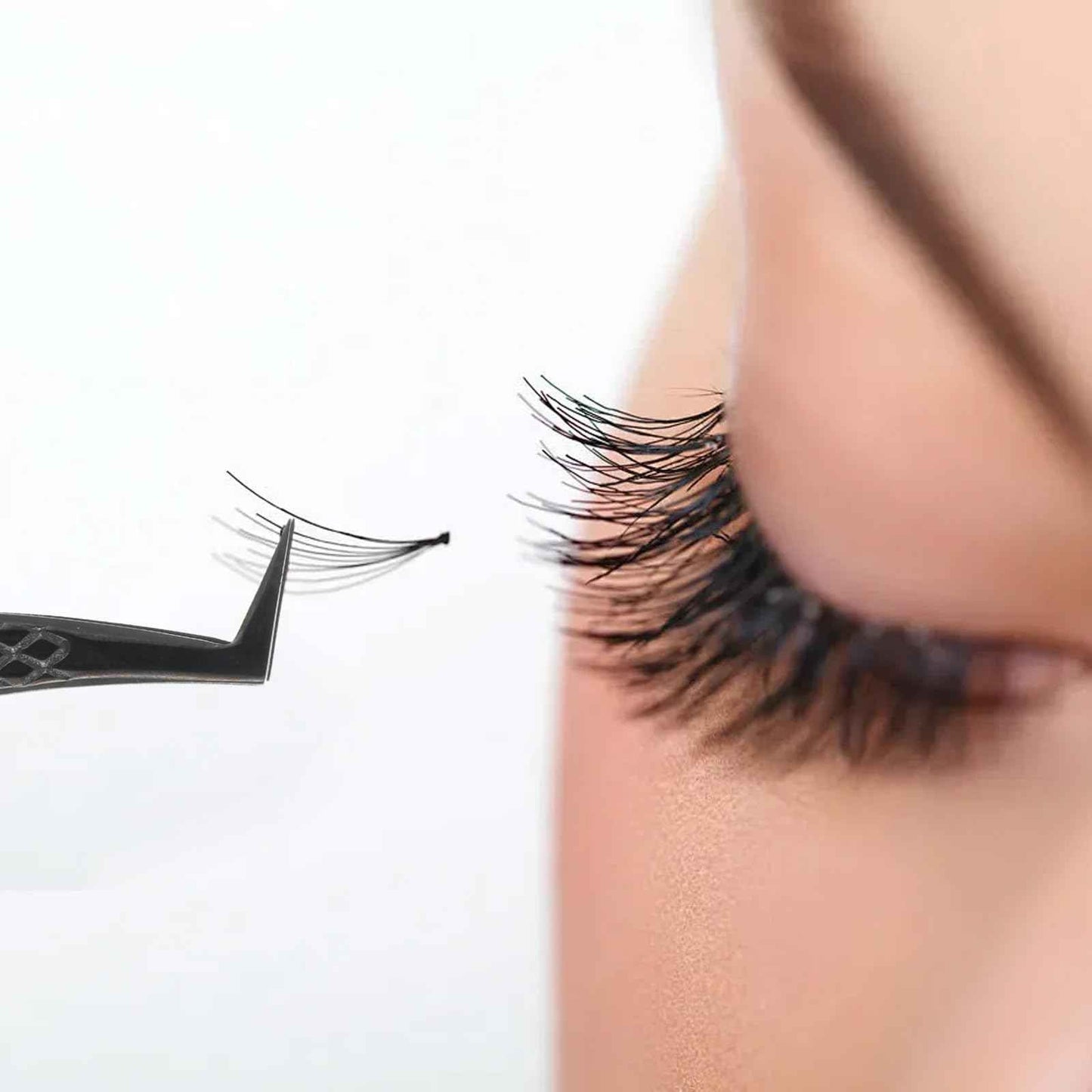 2 Pcs Stainless Steel Eyelashes Tweezer, Lash Tweezers for Eyelash Extensions, 90 Degree Fiber Tip Volume Lash Extension Tweezers for Volume and Classic Lashes