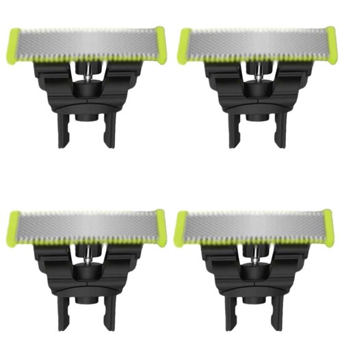4-Pack Replacement Blades, Compatible with All Philips Norelco OneBlade Handles (QP14xx,QP19xx,QP25xx, QP26xx, QP27xx, QP28xx, QP65xx, QP66xx)(Green)