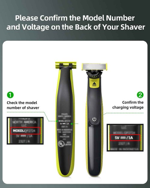 Superer 5V USB Charger Cord Fit for Philips Norelco One Blade 360 Newer Model QP2724 QP2834 QP1924 QP4631 QP6542 QP4530, MG7910 MG5910 MG9510 MG9525, X3001 S3341 X3052, for Phillips Power Shaver Cable