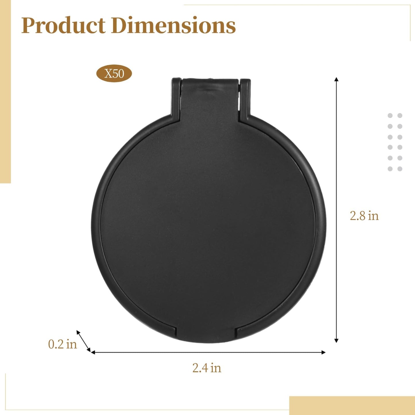 Toyosport 50 PCS Compact Mirror for Purse, Small Travel Makeup Mirror for Women, Portable Foldable Round Mirror Bulk, Flip-Open Design