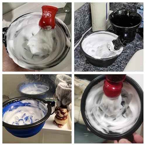 Shaving Bowl Foldable Shaving Soap Bowl for Shave Cream, Silicone Shaving Cup for Wet Shaving for Men Easy to Carry