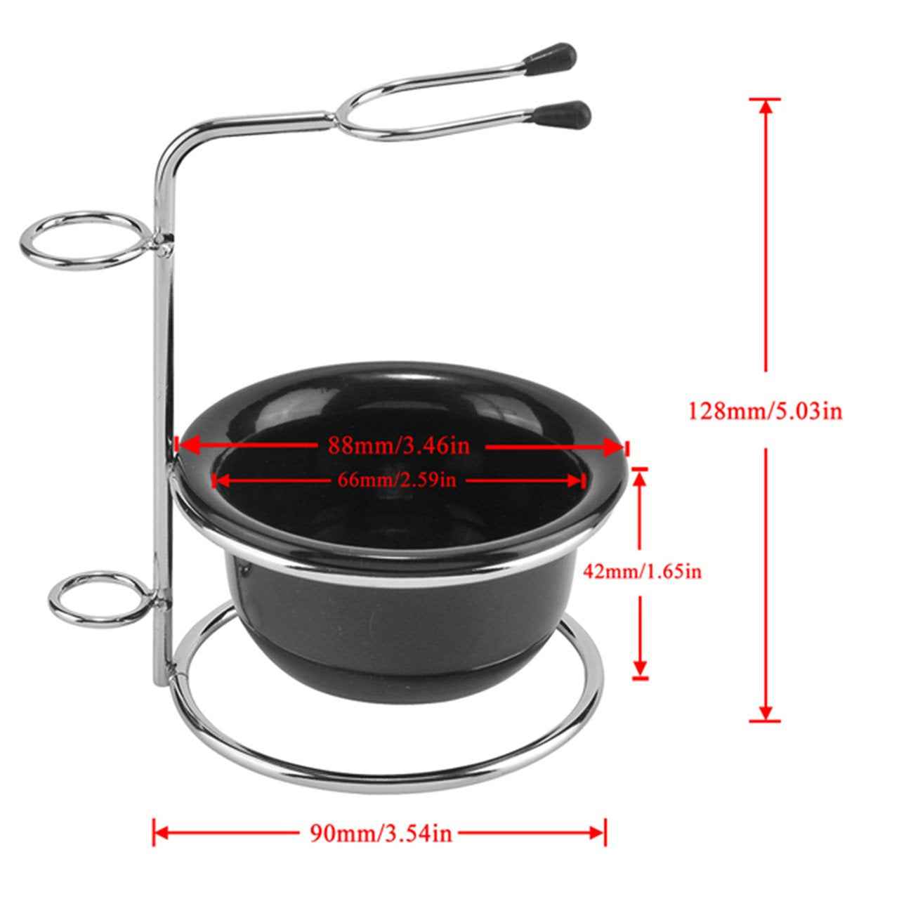 Faleto Stainless Steel Shaving Brush Stand Holder and Soap Bowl Mug Set for Safety Razor Brush