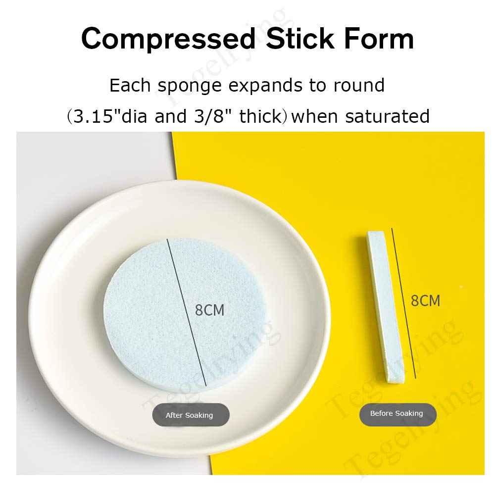 Facial Sponge Compressed,240 Count PVA Professional Makeup Removal Wash Round Face Sponge Pads Exfoliating Cleansing for Women,Blue