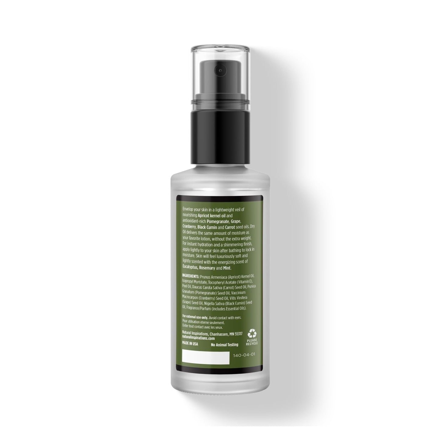 Natural Inspirations Eucalyptus Rosemary Mint Body & Face Dry Oil 4oz