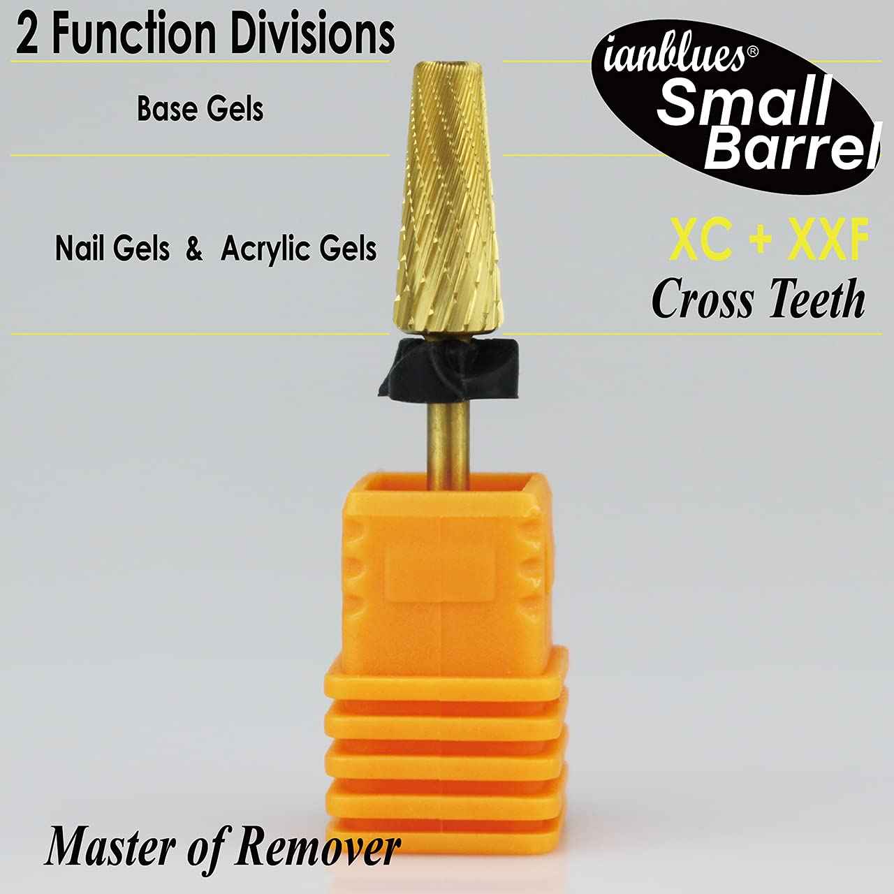 ianblues Multi-function 5 in 1 Nail Drill Bit, Mixed Sizes Edition, Cross Cut, Professional E-File for Manicure Drill Machine, 2 Way, Shank 3/32” (XC + XXF)