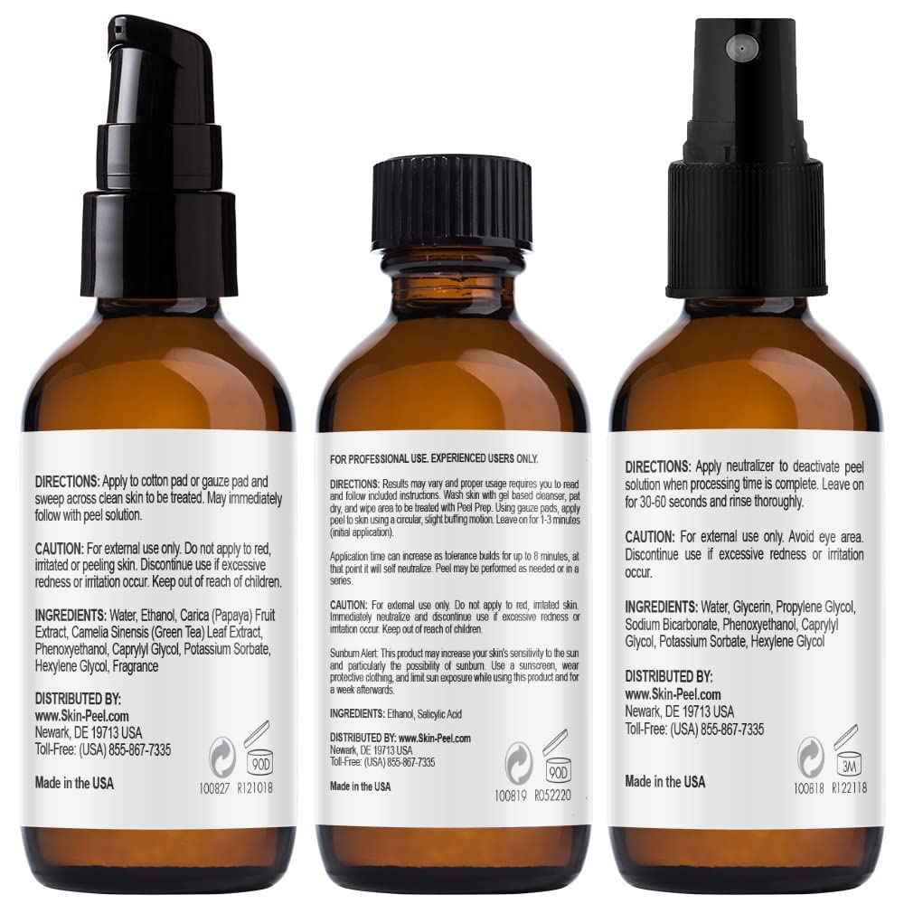 MedPeel Salicylic Acid 10% Essential Peel Kit, Includes Peel, Prep, Neutralizer, Light Strength Professional Grade Chemical Face Peel, Perfect for Beginners and to Exfoliate Skin, 1oz/30ml (Kit of 3)