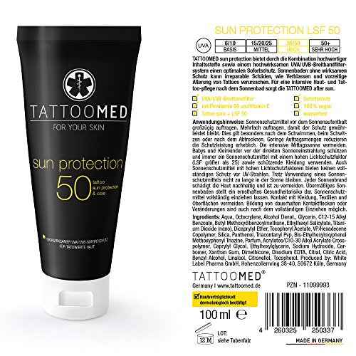 TattooMed Sun Protection SPF50 100ml - tattoo sun protection, color protection, tattoo care & cream by TattooMed