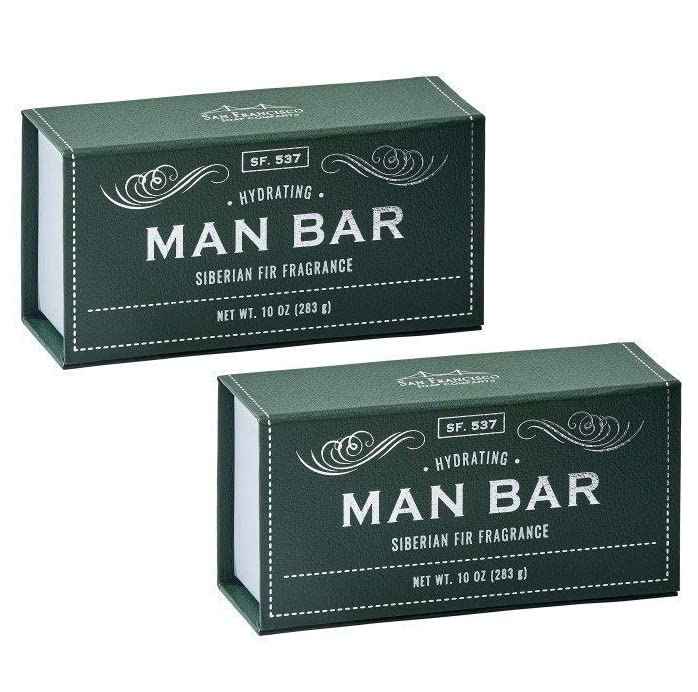 San Francisco Soap Company Man Bar 10 oz. Soap Bar - Siberian Fir (2-Pack)