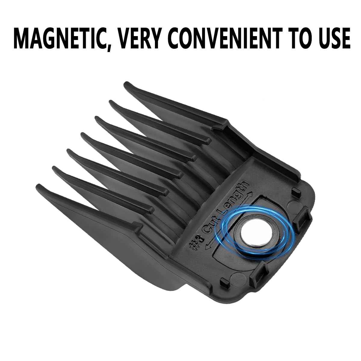 Anrom Upgrade Magnetic Clipper Guards for Wahl Clippers with Magnetic Clip Professional Hair Clipper Guards Cutting Guides - length 1/16 Inch to 1 Inch(1.5-25mm), 10 Pack