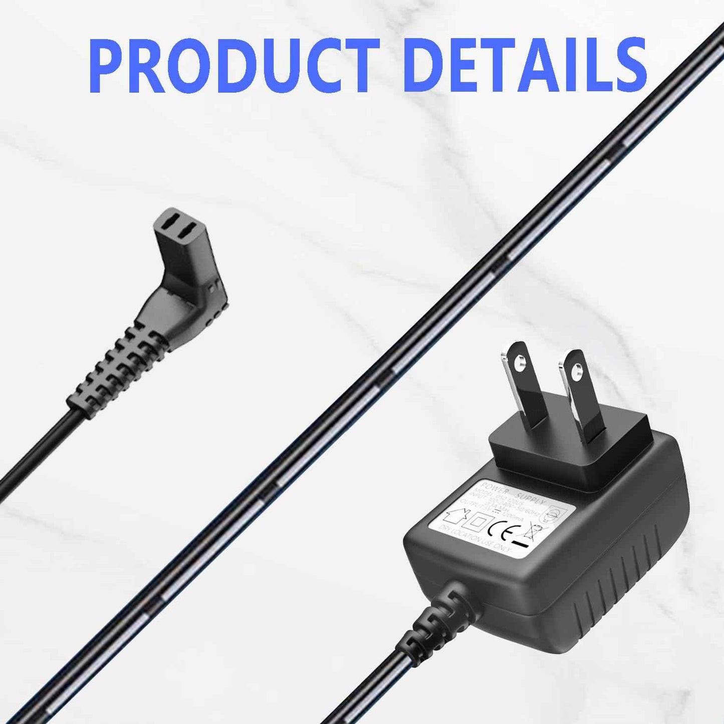 Cordro Charger for Wahl SS2L, WSS3L, Replacement Charger for Trimmer Models SS2L, WSS3L, 9818A, 5616L, 5701, 9818-5001, 9864, 9870, 9884L2, 9896, 9899,Trimmer Power Supply Charging Cord