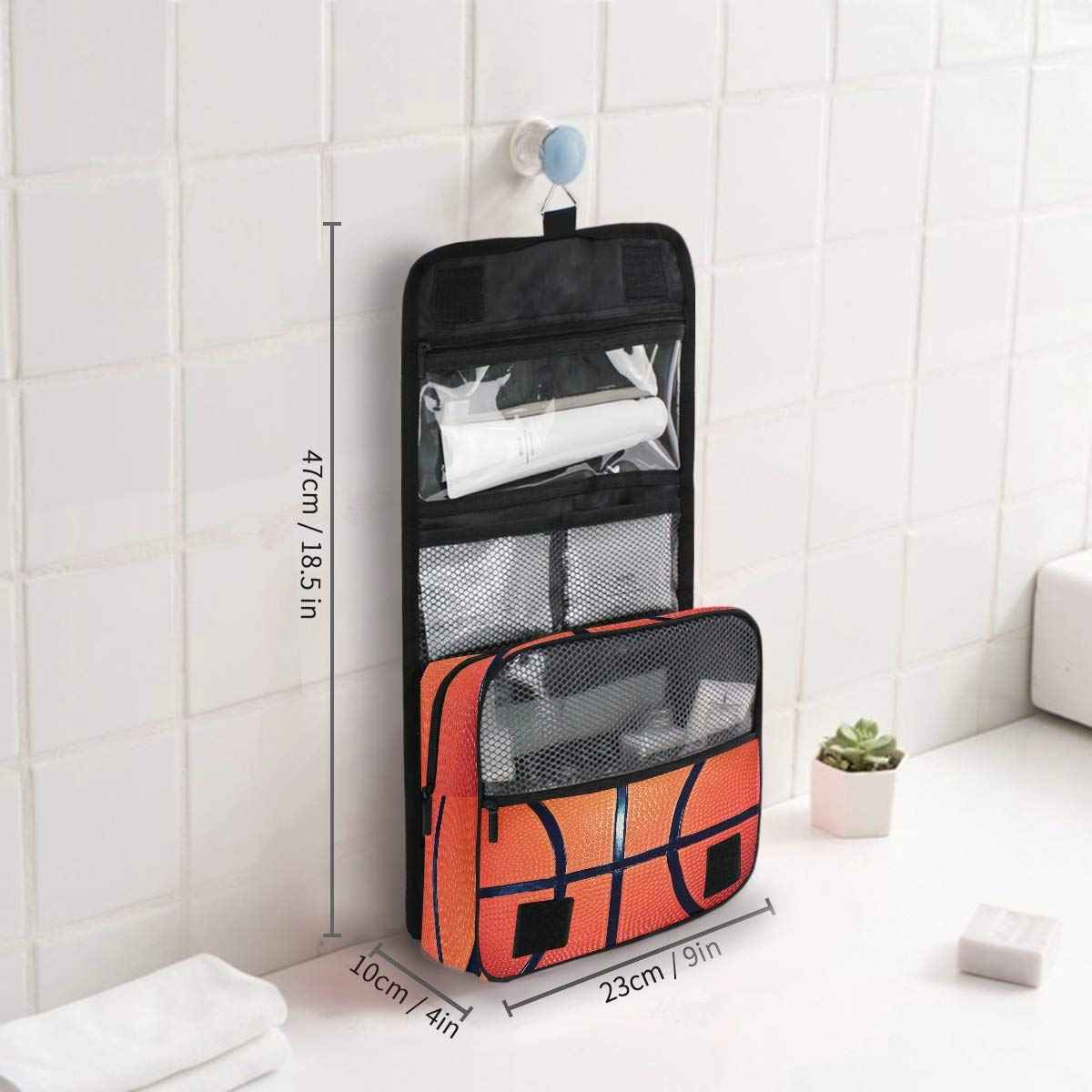 Hanging Toiletry Bag Sport Ball Basketball Portable Travel Cosmetic Makeup Bag Bathroom Shower Shaving Kit Organizer Bag for Men Women