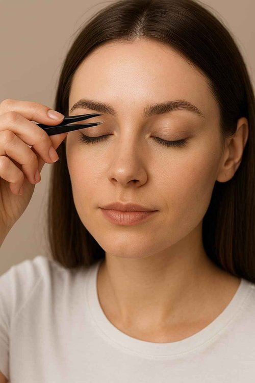 Stainless Steel Eyebrow Tweezers for Women & Men – Precision Tweezers for Facial Hair, Splinters, Ingrown Hair, Eyelash Extensions & Fine Detail Removal, Set of 2