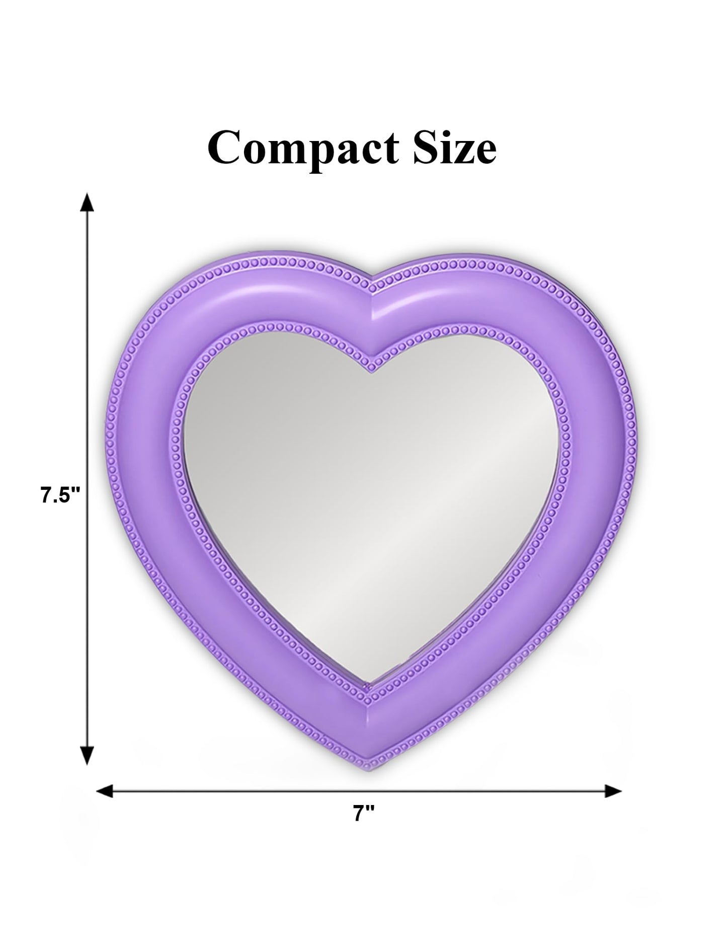 dbfdpsey Magnetic Heart Mirror, 6.9"x7.3", School & Office Cabinet Mirror, Magnetic Makeup Mirror for Girls, Bathroom & Gym Locker (Purple)