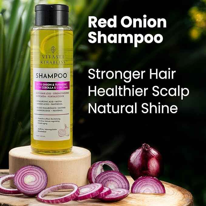 VITASEI Shampoo Kerabless With Onion And Tumeric - Hair Revitalizing and Protection