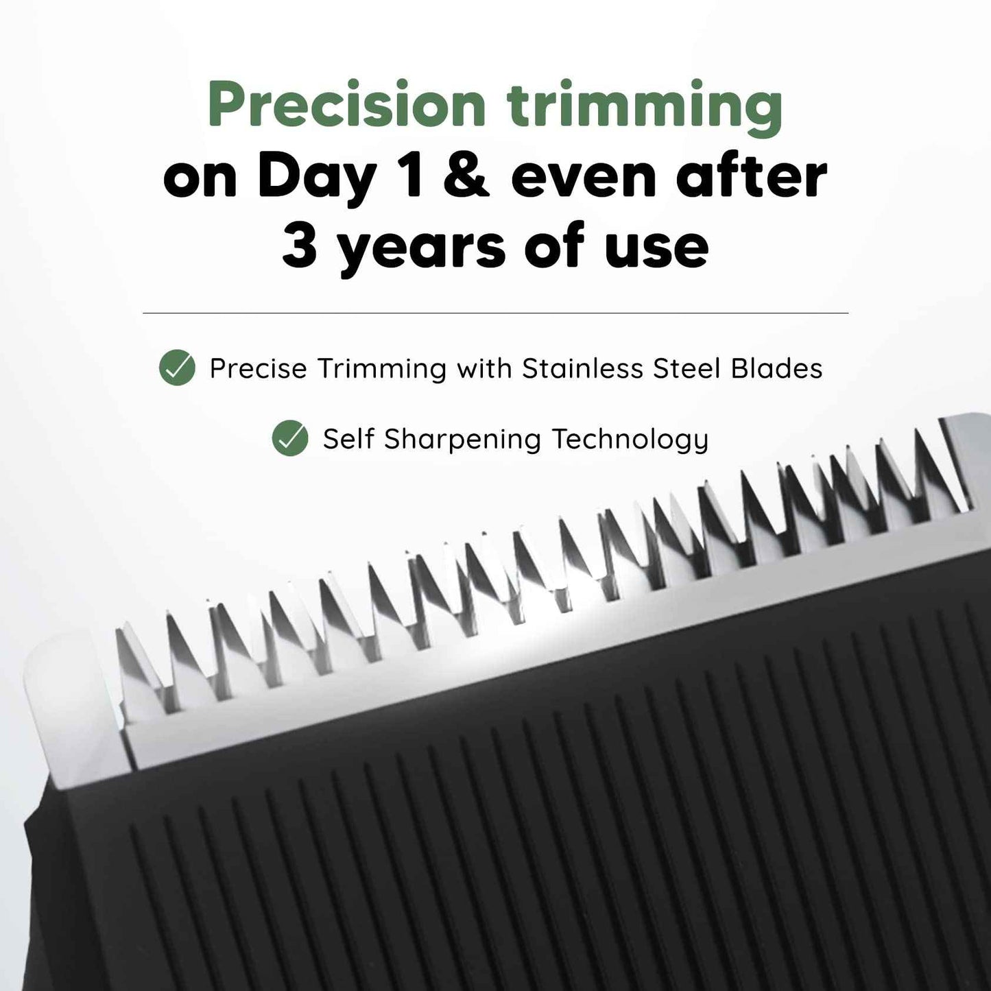 LetsShave Head, Body & Beard Trimmer for Men | Mens Full Body Hair Trimmer | Cordless | Stainless Steel Blade | Length Settings | Fast Charging Trimmer Men Black