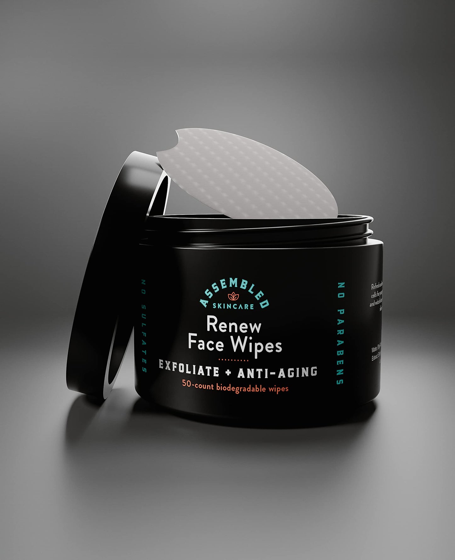 Renew Face Wipes, 50-Count (Pack of 1). Exfoliating, anti-aging, and pre-shave face wipes.