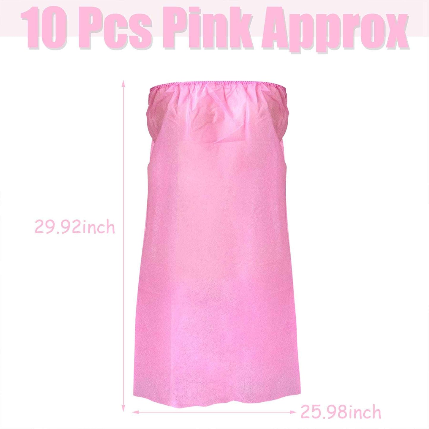 Framendino, 10 Pack Pink Disposable Non-Woven Robes Body Wrap Towel for SPA