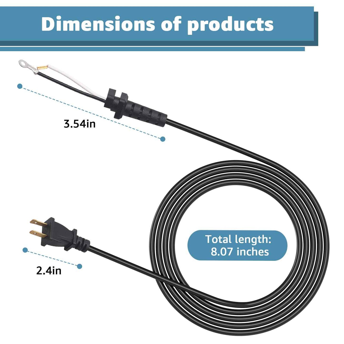 Hair Clippers Cord Replacement for Andis T-Outliner (2-Wire) – Compatible with GO & GTO Models