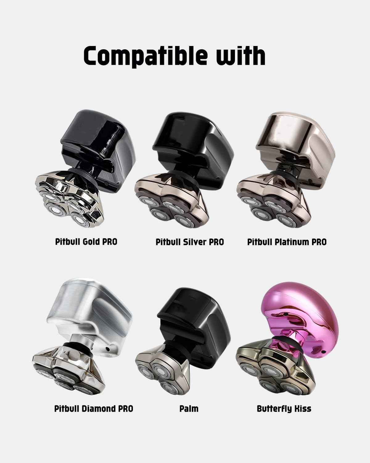 Pitbull Shaver Replacement Blade for Skull Shaver Replacement Heads Pitbull Gold PRO, Pitbull Silver PRO, Pitbull Platinum PRO, Palm Electric Razors, 8 - Pack for Head Shavers for Bald Men, Premium