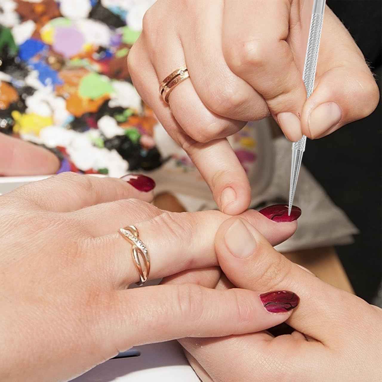 Luxshiny 2pcs Cuticle Pusher Tool Cuticle Remover Nail Polish Tools Stainless Steel Gel Fingernails Polish Peeler Manicure Tool Pedicure Cleaner For Fingernail Toenail