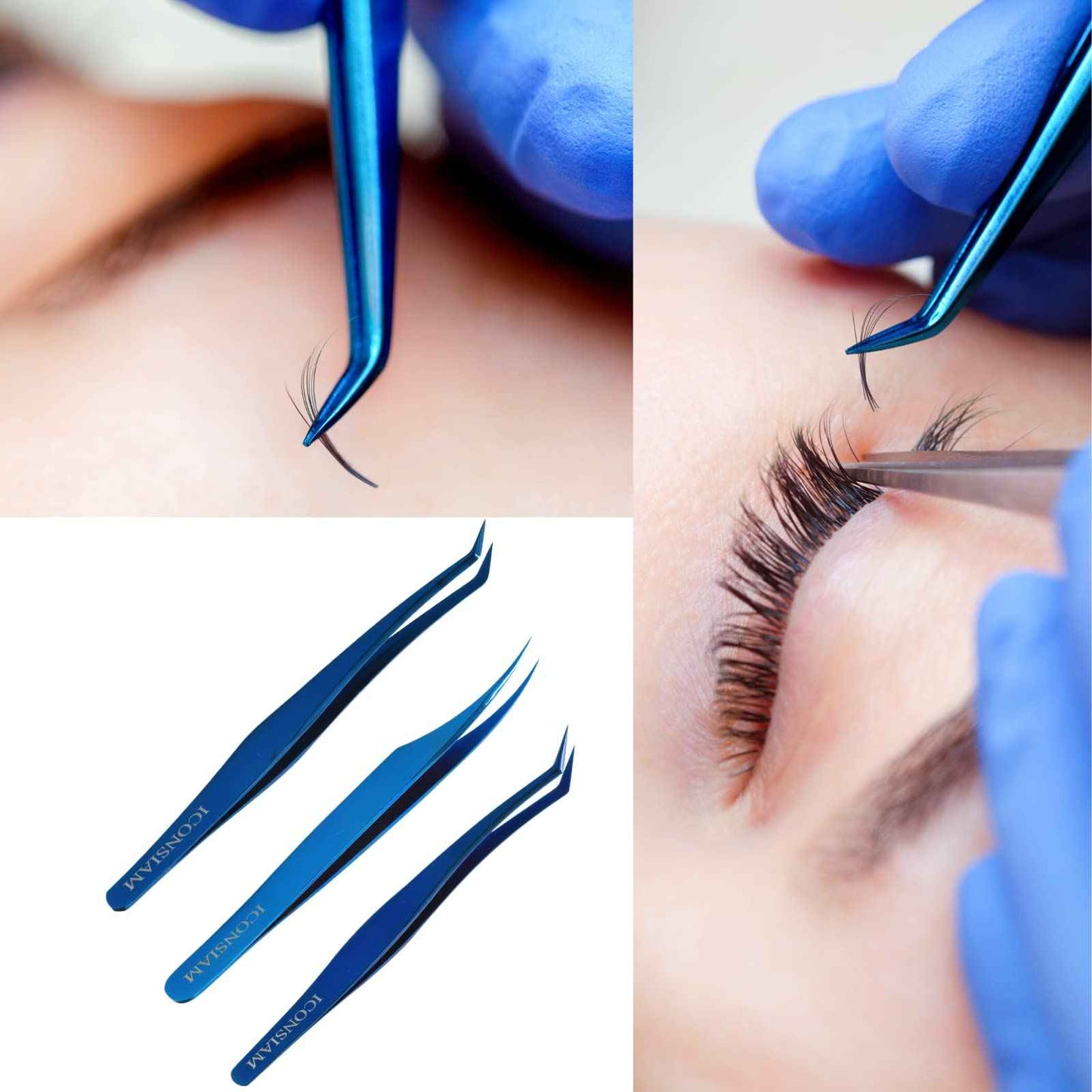 Eyelash Extensions Tweezers 3 Pieces Dolphin Shaped Tweezers and Curved Tip Tweezers for Eyelash Extensions Precision Lashes Tweezers Professional Tools for Isolation Classic Tweezers