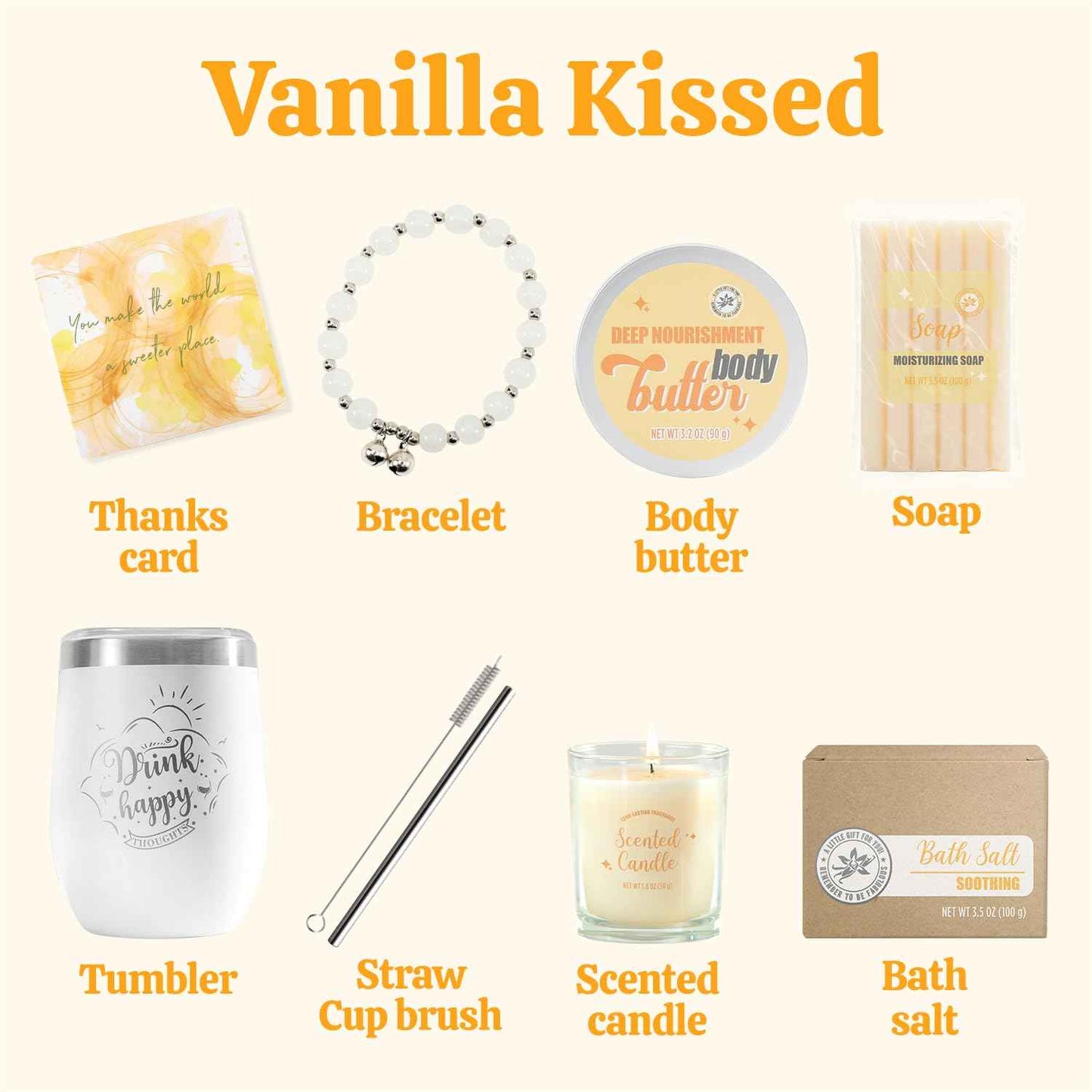 Gifts for Women BODY & EARTH Birthday Gift Sets, Vanilla Bath Set Spa Gifts for Women, 6pcs Womens Gift Vanilla Spa Kit for Christmas