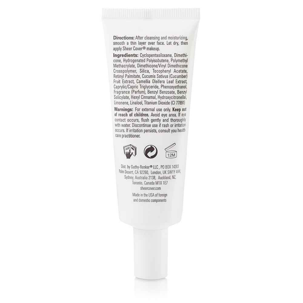 Sheer Cover – Base Perfector Primer – Helps Fill Fine Lines and Wrinkles for Makeup Application – 1.25 Ounce