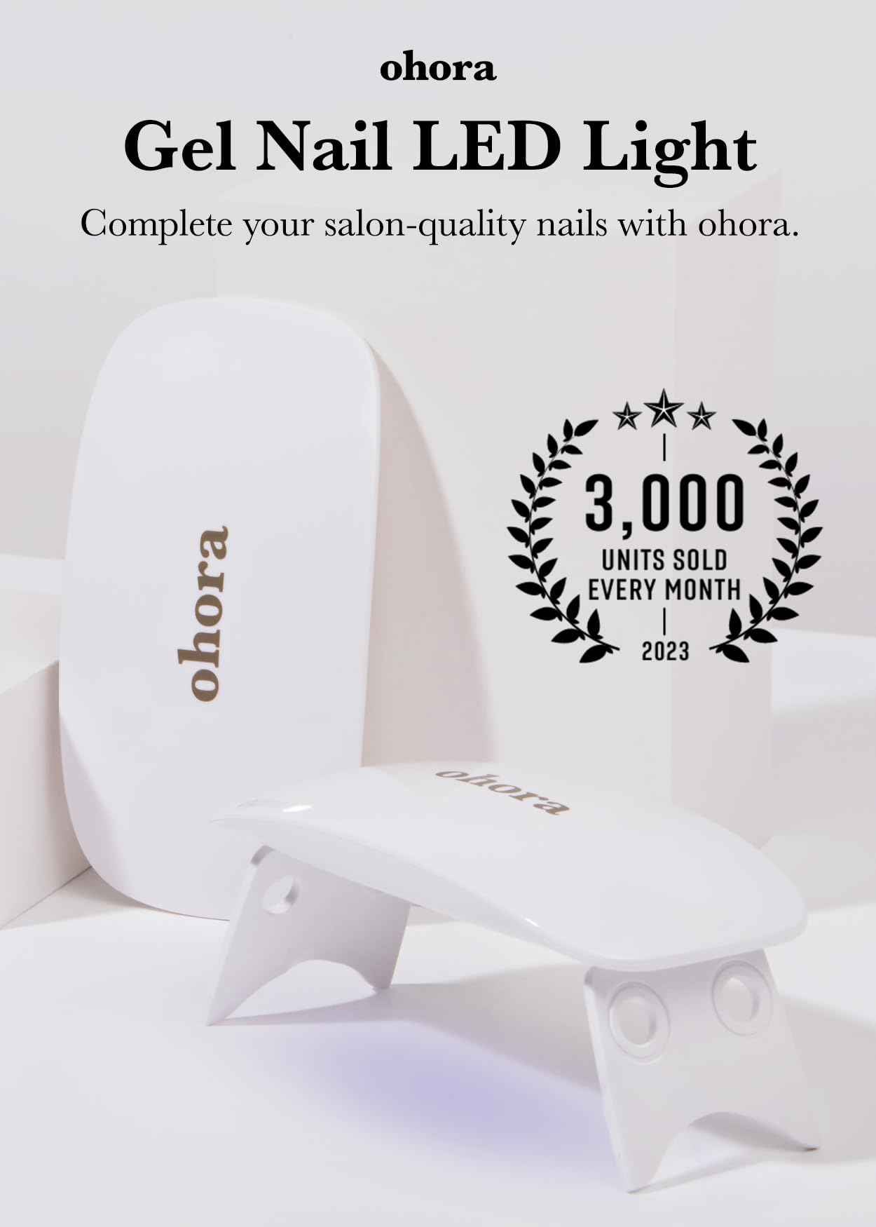 ohora Care LED Lamp for Semi Cured Gel Nail Strips - 6W Max, 2 Timers (45s / 60s), Portable Lamp for Curing Gel Nail Art, for Gel Stickers and Strips Only