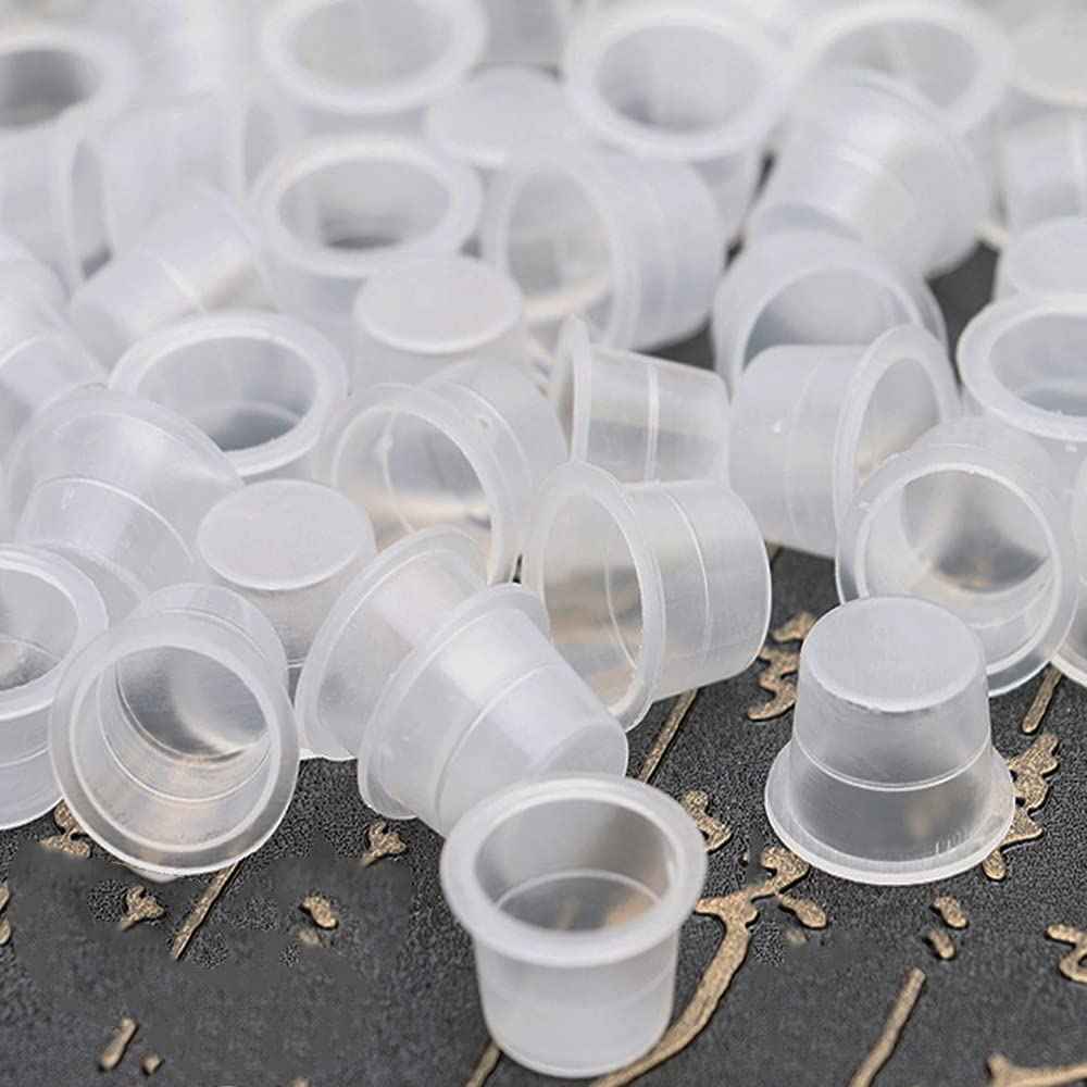 Tattoo Ink Caps Cups - Disposable Tattoo Ink Cups Pigment Ink Caps,Tattoo Machine, Supplies,Tattoo Needles (Large.15mm—100PCS