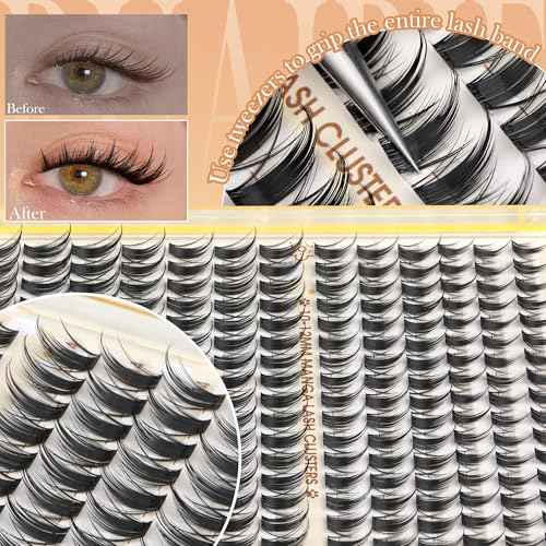 Manga Lash Clusters Fairy Eyelash Clusters Natural Cluster Eyelash Extensions Wispy 10-16mm Lashes Clusters Anime C-Curly Individual Lashes 208pcs Spiky Eyelashes Clusters by Ruairie