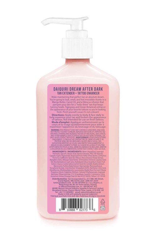 Brown Sugar Daiquiri Dream After Dark Tan Extender + Tattoo Enhancer Moisturizing Body Lotion w/Hibiscus - Helps Enhance Your Tan & Tattoos