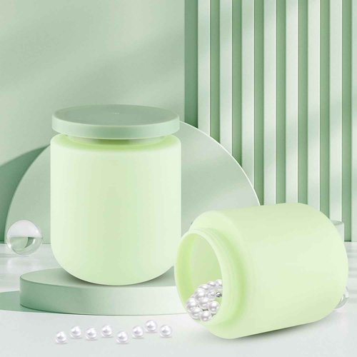 16.9oz/500g Plastic Containers Empty Cosmetic Jars Large Makeup Sample Storage Pot with Lid & Inner Liner for Lotion Cream Ointments DIY Makeup Travel - 1 Pcs-Green
