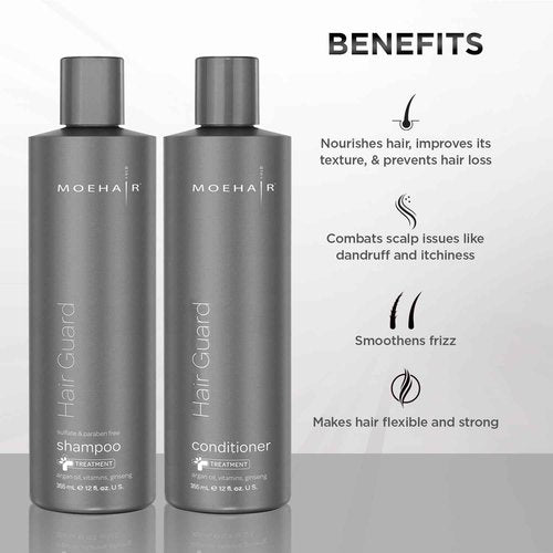 MOEHAIR Hair Guard Shampoo and Conditioner for Hair Loss | Hair growth shampoo and conditioner for women & men |Thickening Shampoo for thinning hair and hair loss| Sulfate and Paraben Free|12 Fl Oz