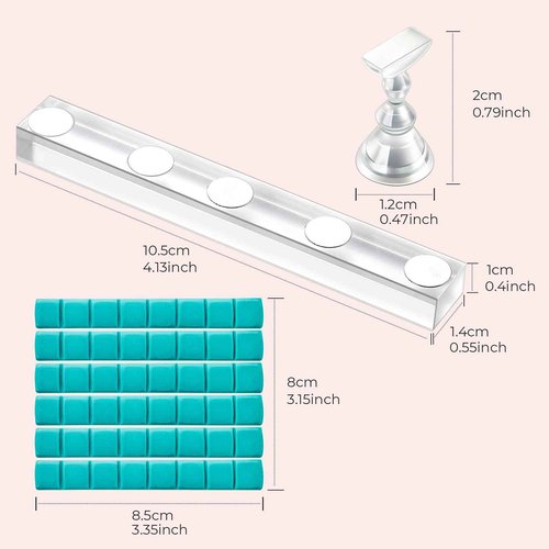 Makartt Acrylic Nail Stand Nail Practice Stand Magnetic Nail Tips Practice Bundle with Makartt Solid Builder Nail Gel Kit for Nail Extension,All in One Hard Gel