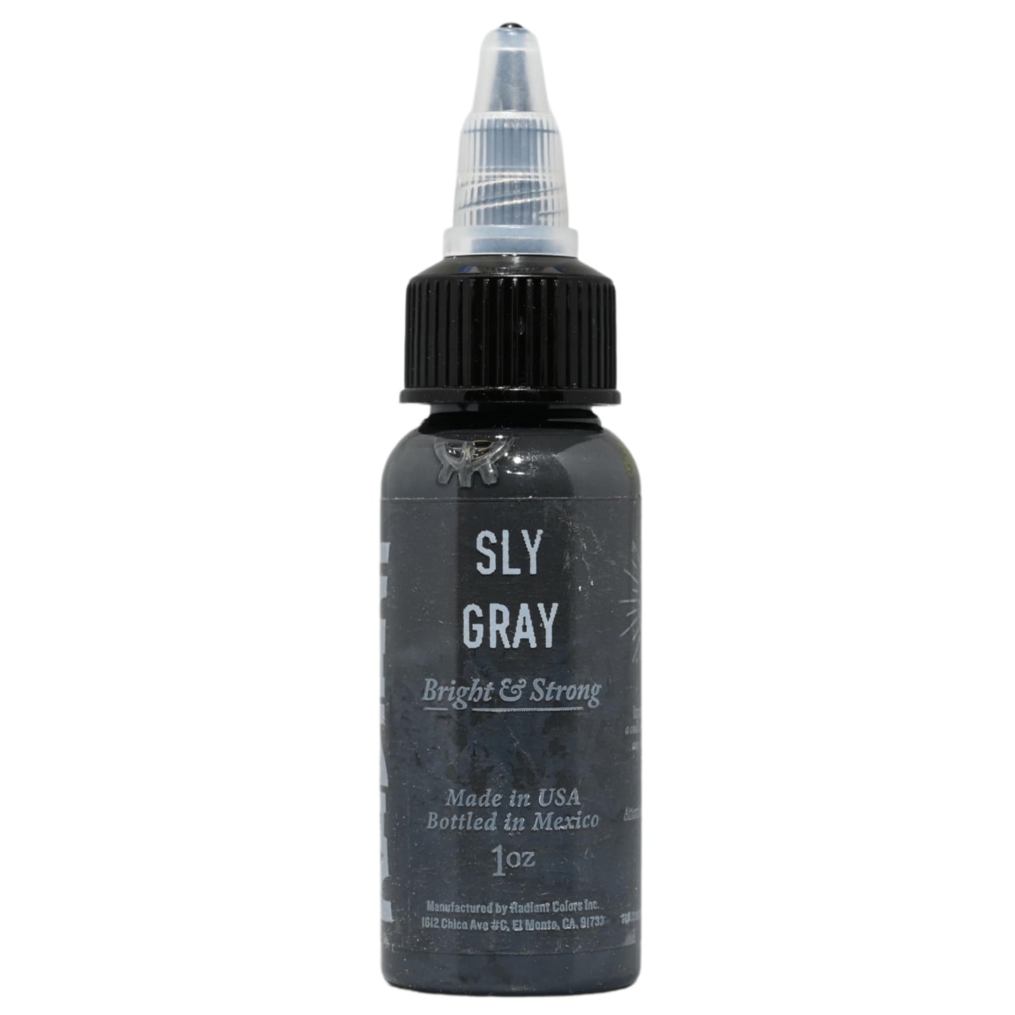 Radiant Colors Sly Gray Tattoo Ink 1oz Smooth Mid Gray Tone for Shading Blending and Soft Contrast
