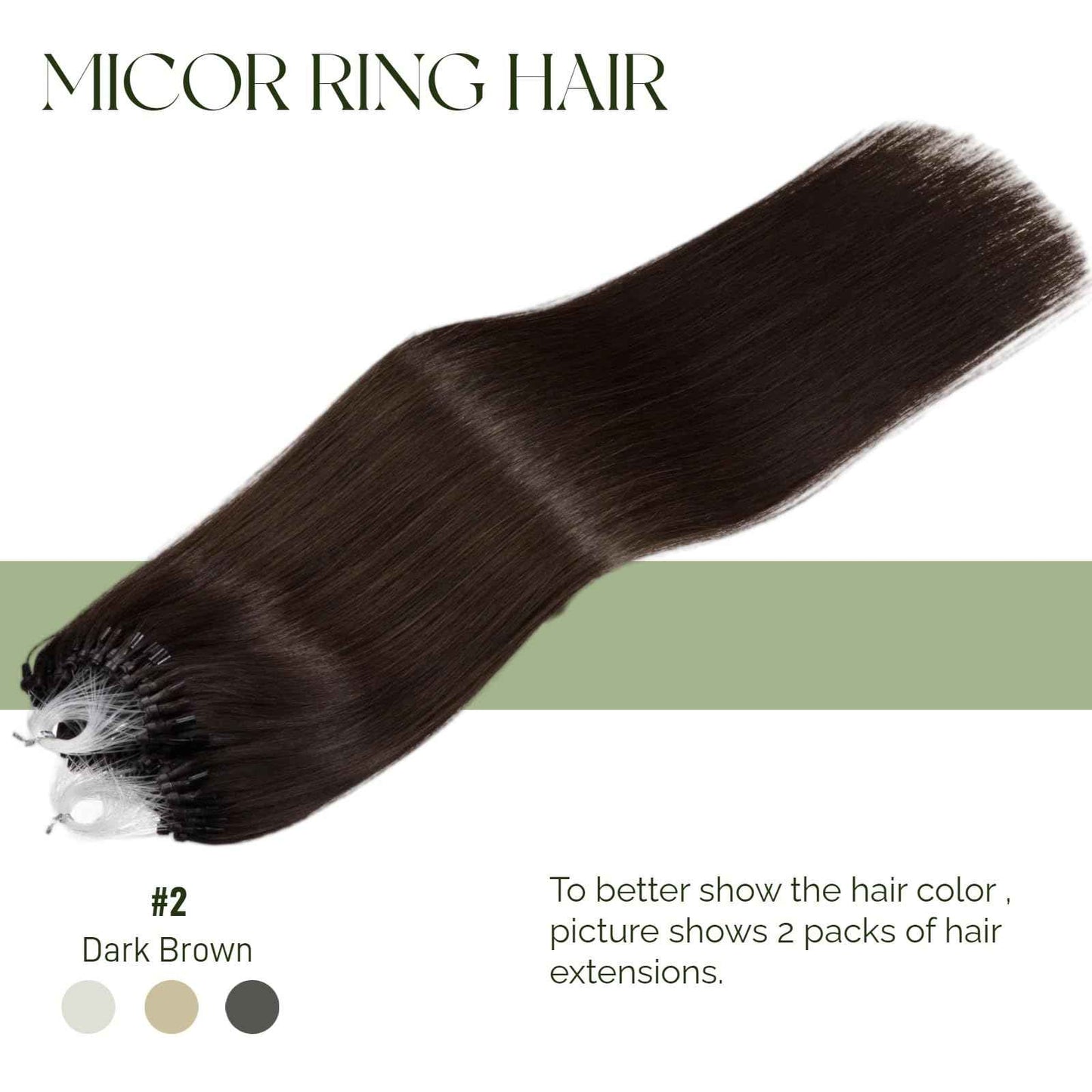 Dark Brown Microlink Hair Extensions Short 14 Inch #2 Micro Bead Real Human Hair Extensions 50g Micro Beads Hair Extensions 0.5g/s