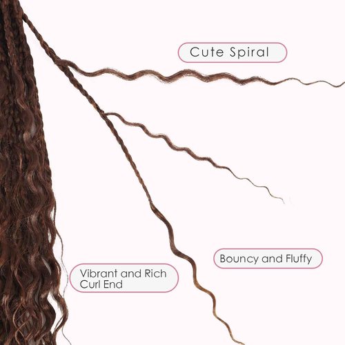 Eeanno Goddess Box Braids Crochet Hair Honey Blonde Boho Hair for Women Pre Looped Crochet Box Braids with Curly Ends P3330#, 24 Inch