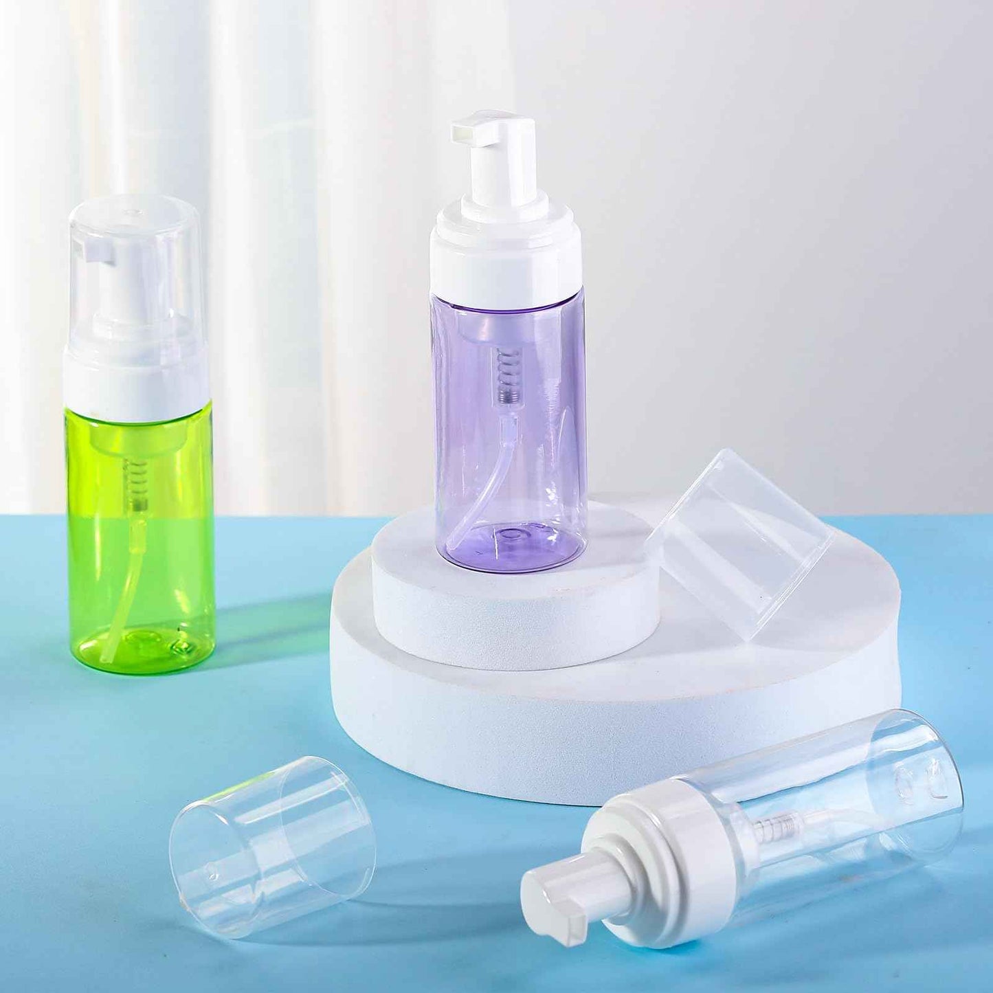 Foam Pump Bottle, 4oz Leak Proof Foaming Soap Dispenser Plastic Refillable Foam Bottles for Shampoo, Hand Soap, Body Wash, Face Wash