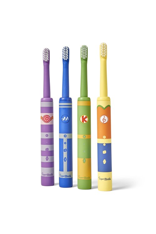 SuperMouth Smile Sidekick Sonic Toothbrush for Kids – Rechargeable, 3 Brushing Modes, Ultra-Soft Bristles, 2-Min Timer, Replaceable Brush Head – Includes Augmented Reality Sticker to Teach Brushing