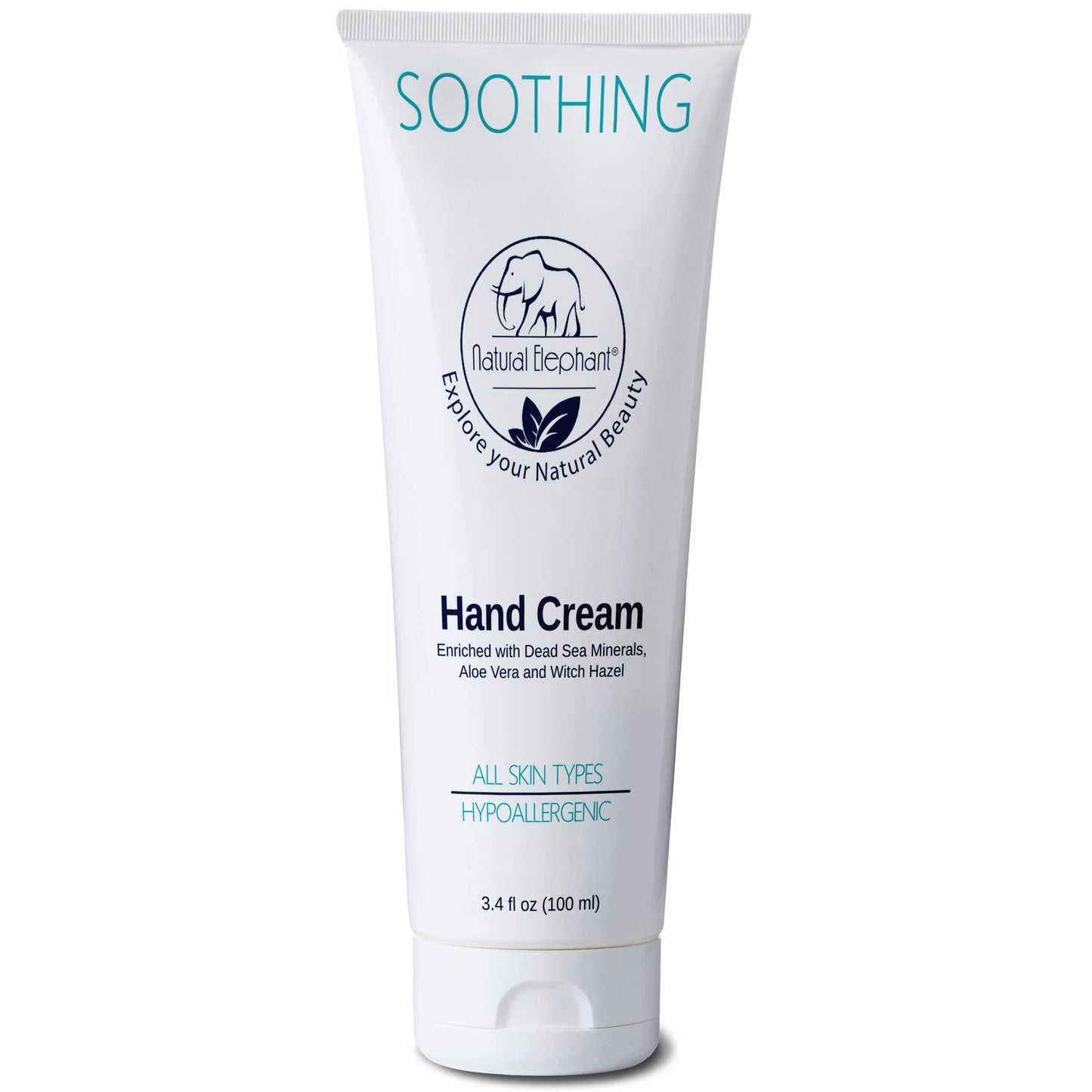 Natural Elephant Dead Sea Soothing Hand Cream with Dead Sea Minerals 3.4 fl oz (Pack of 5)
