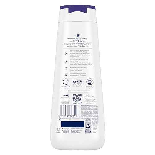 Dove Body Wash Unwinding Blueberry & Moon Milk, 4 Count for Renewed, Healthy Looking Skin, Moisturizing Gentle Skin Cleanser with 24hr Renewing MicroMoisture, 20 oz